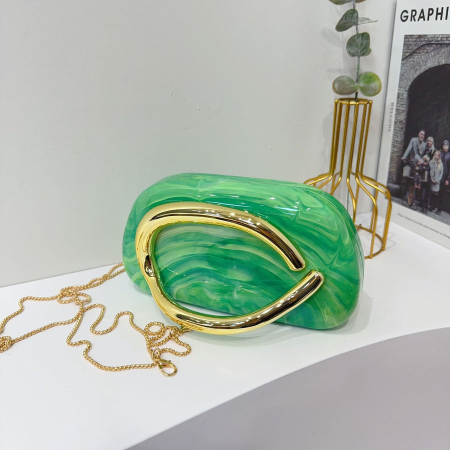 Women's Round Acrylic Evening Clutch Bag - Detail View 27