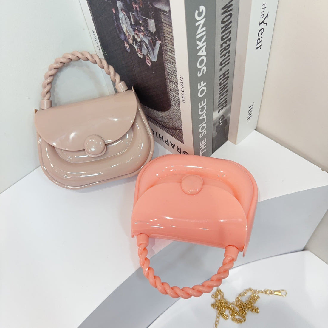 Women's Candy Color Jelly Mini Square Bag - Detail View 1
