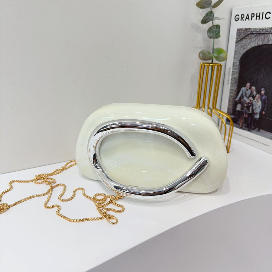 Women's Round Acrylic Evening Clutch Bag - Detail View 22