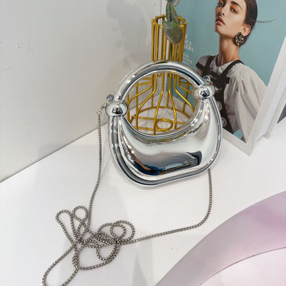 Women's Crescent Acrylic Knot Mini Crossbody Bag - Detail View 4