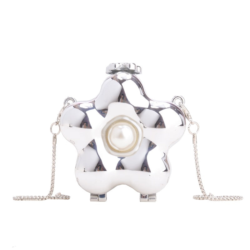 Women's Pearl Flower Bow Acrylic Mini Handbag - Detail View 4