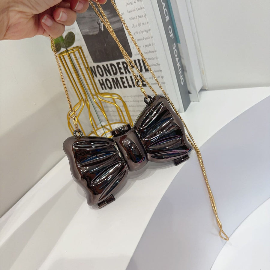 Women's Pearl Flower Bow Acrylic Mini Handbag - Detail View 10