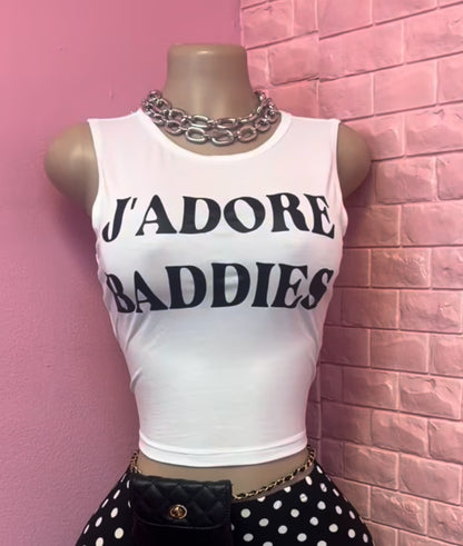 Joskaa Sleeveless Crop Bodycon Top Letter Print Tank - top image 3