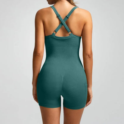 Women's Bodycon Built-in Bra Crisscross Romper