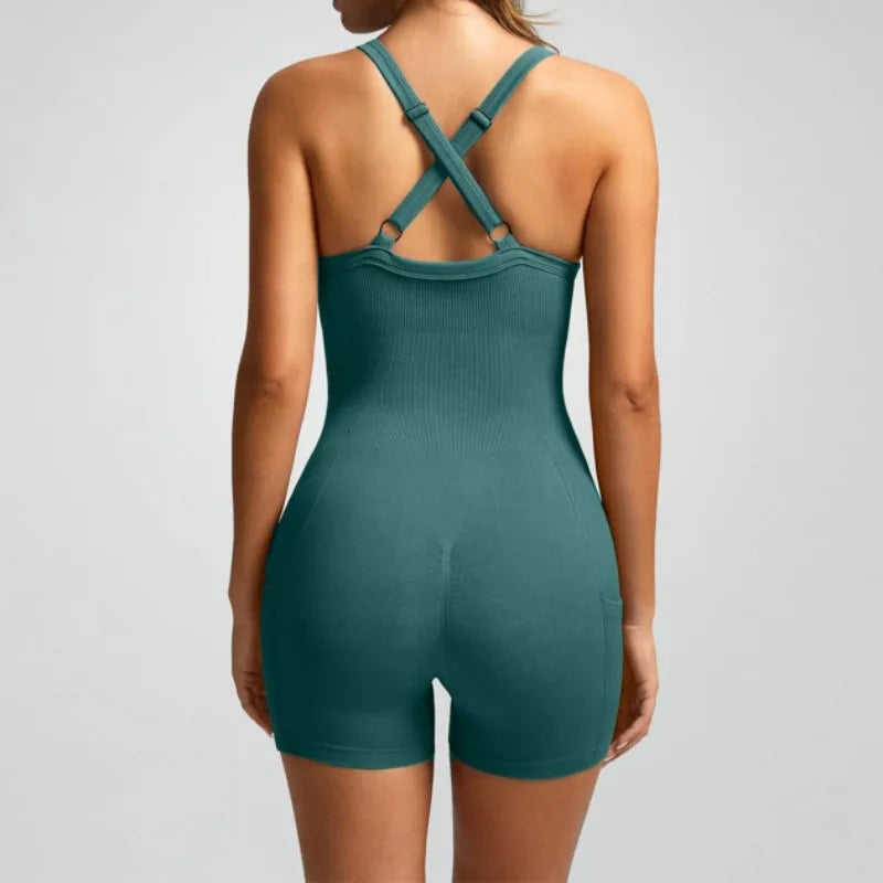 Women's Bodycon Built-in Bra Crisscross Romper