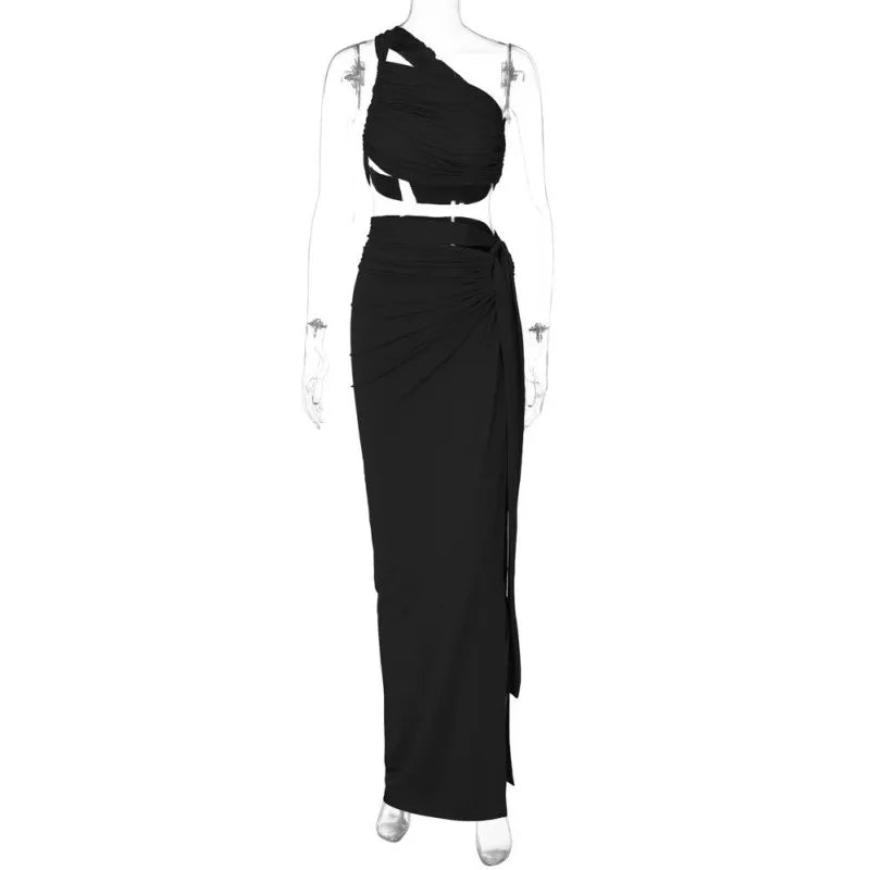 Women's Maxi Pleated Two Piece Bikini Set