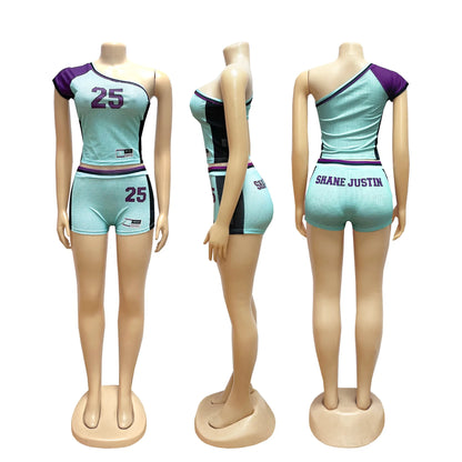 Wholesale Women's Short Sleeve Crop Two Piece Set