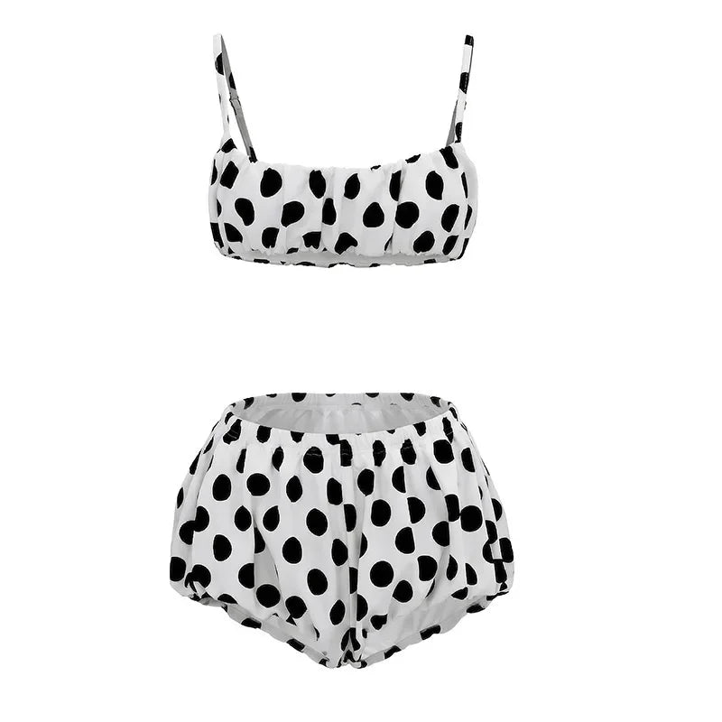 Women's Polka Dot Two Piece Set Print Cropped - Detail View 6