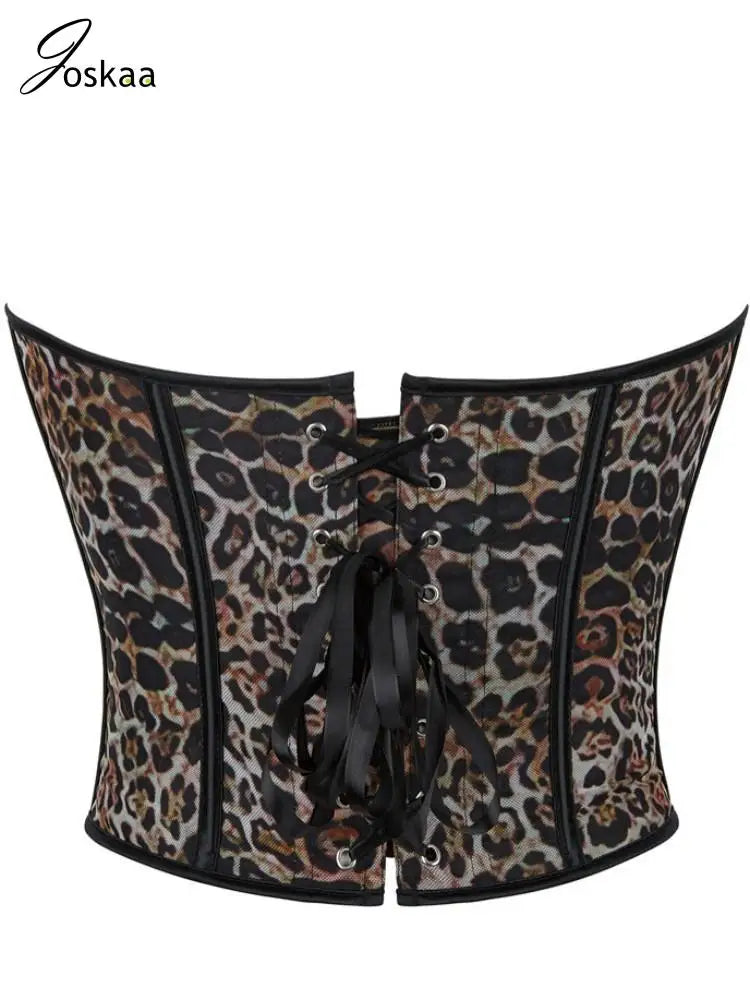 Women's Leopard Print Strapless Two Piece Set Leopard Print – Side View
