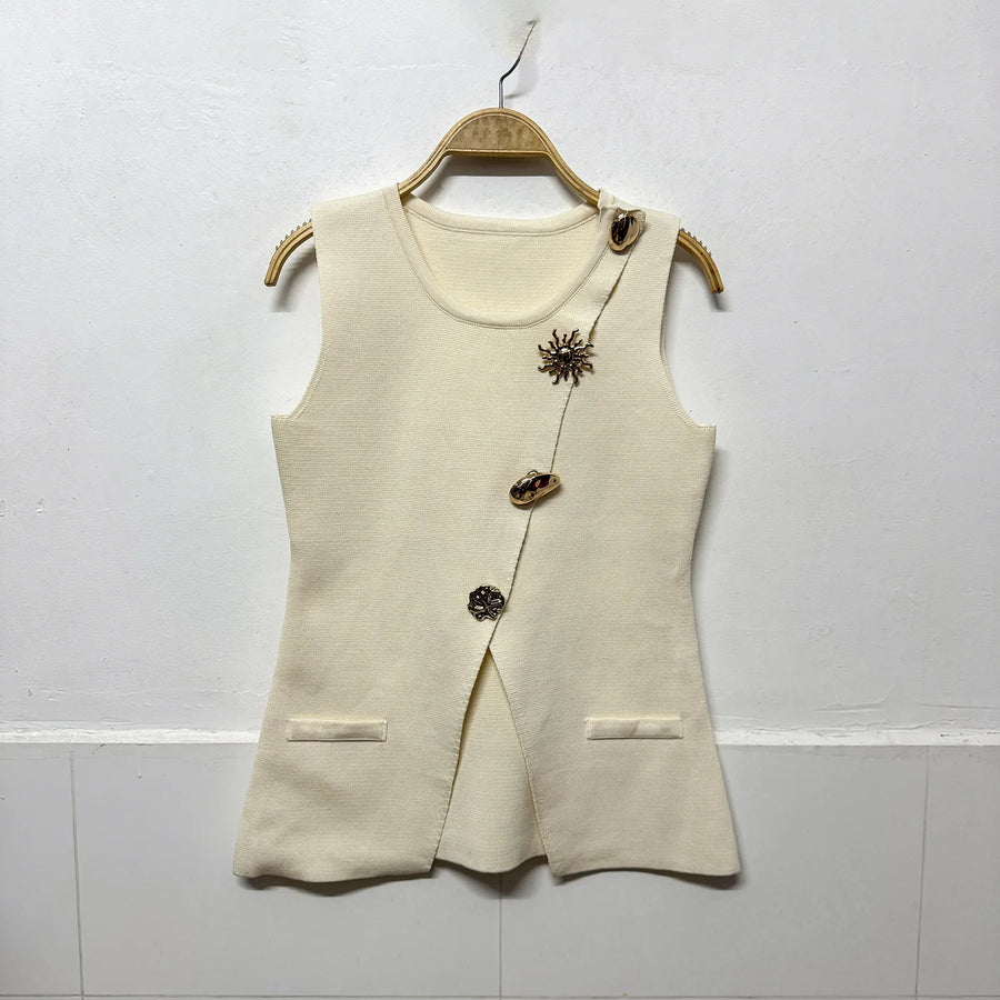 Women's Knit Sleeveless Bodycon Ribbed Jacket