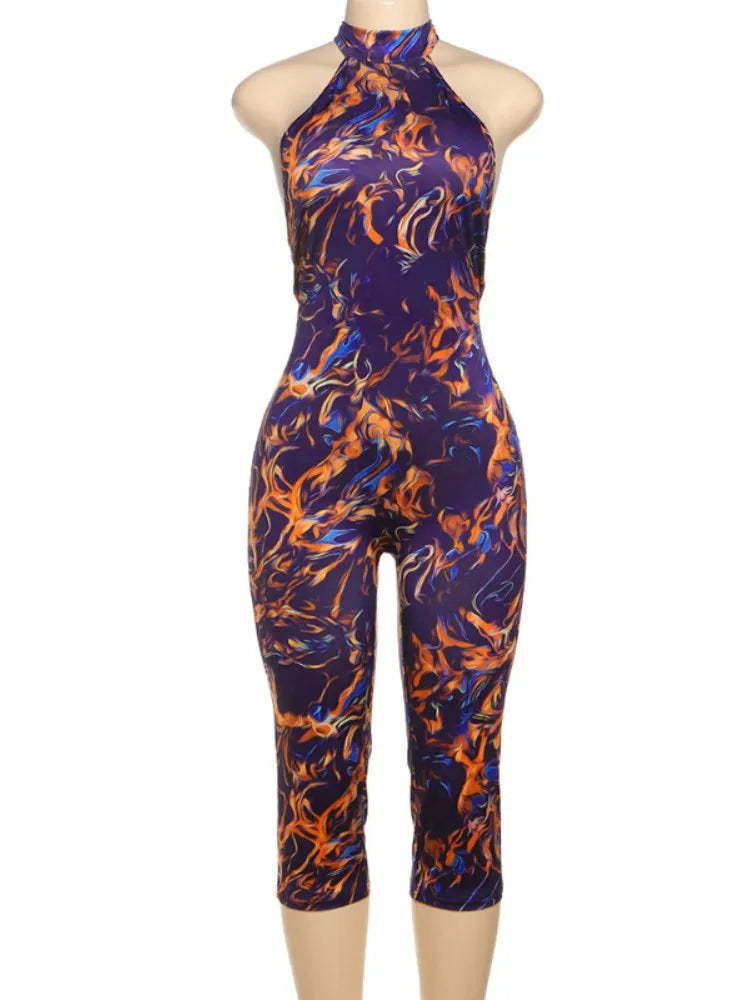 Wholesale Women's Backless Halter Bodycon Romper