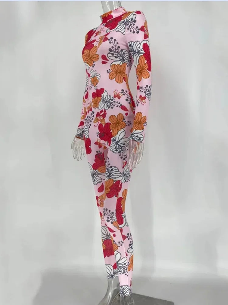 Joskaa Long Sleeve Bodycon Romper Print One Piece - romper image 3