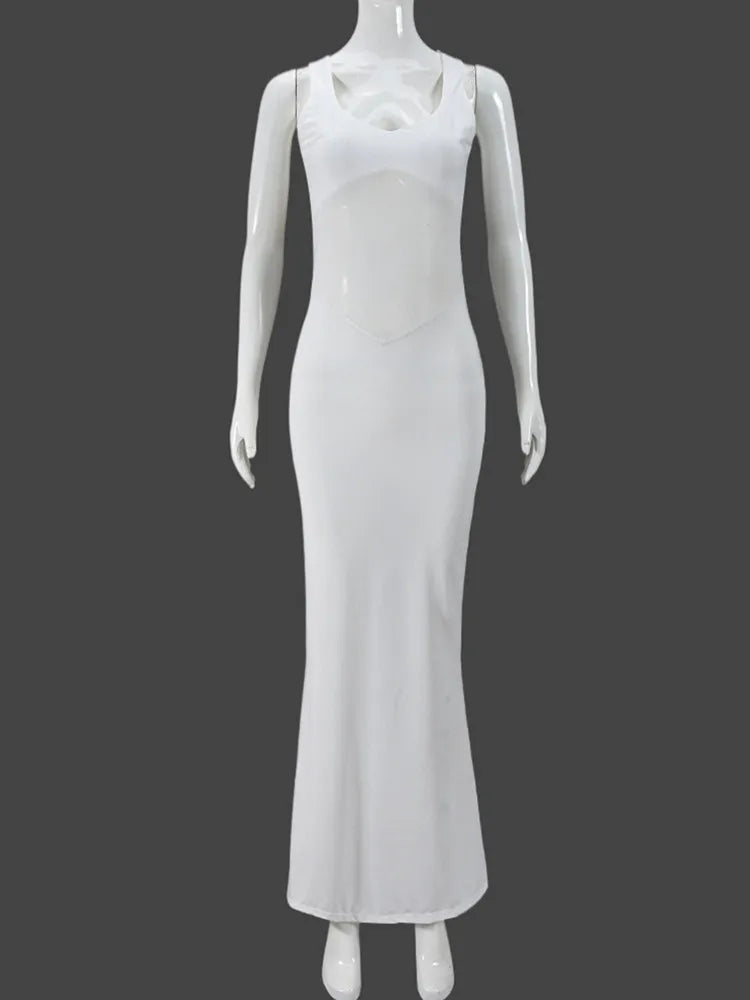 Joskaa Mesh Sleeveless Bodycon Maxi Dress - maxi dress image 5