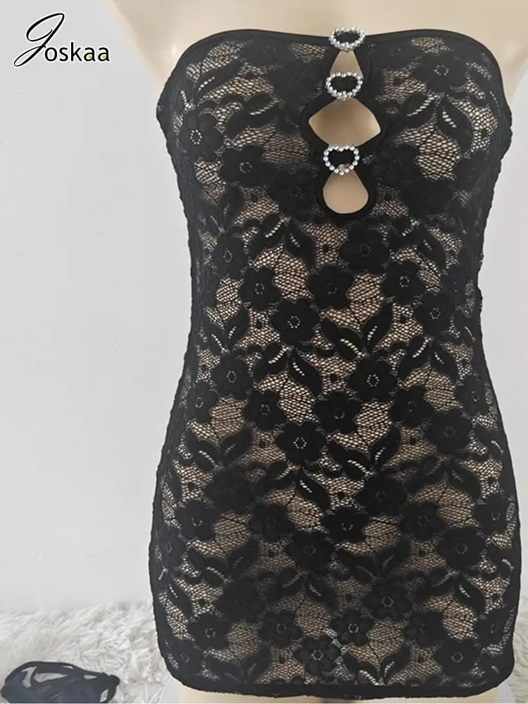 Women's Lace Cutout Strapless Two Piece Set – Women's Fashion Wholesale – Front View