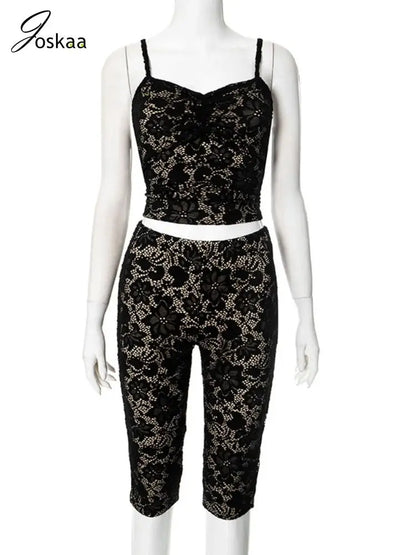 Wholesale Women's Lace Crop Bodycon Two Piece Set Black – Back View