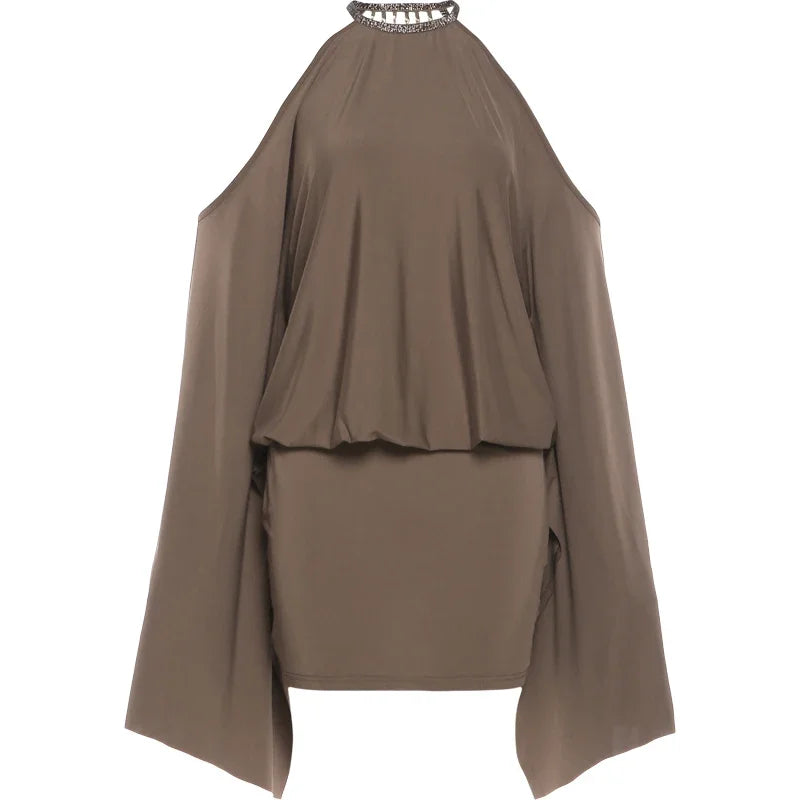 Women's Off Shoulder Backless Bodycon Dress - Detail View 6