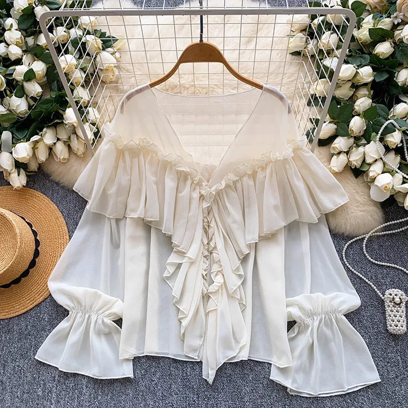 Wholesale Women's Flare Ethereal Chiffon Top