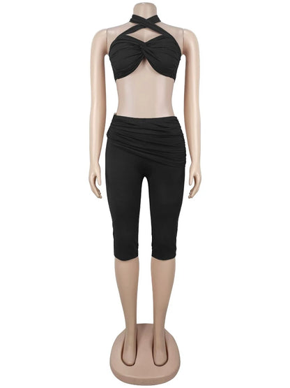 Women's Halter Two Piece Set Criss Cross - Detail View 8