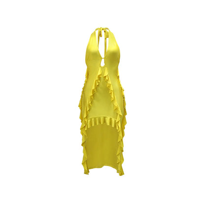 Women's Backless V-neck Halter Bodycon Dress - Detail View 6