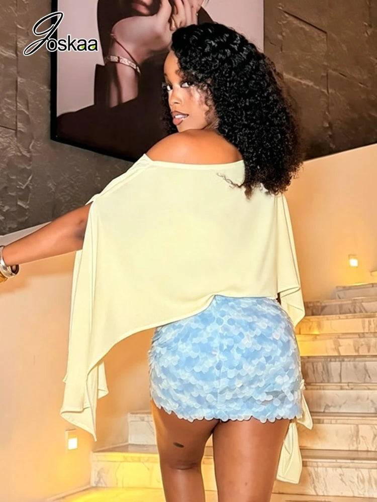 Wholesale Women's Solid Color Off Shoulder Top – Back View