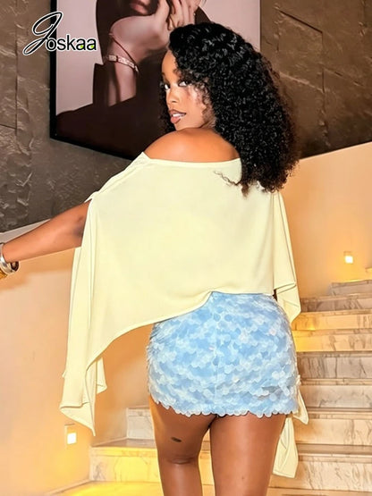 Wholesale Women's Solid Color Off Shoulder Top – Back View