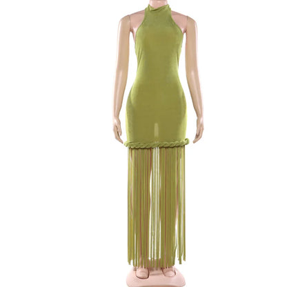 Joskaa Backless Halter Sleeveless Bodycon Maxi Dress - maxi dress image 6