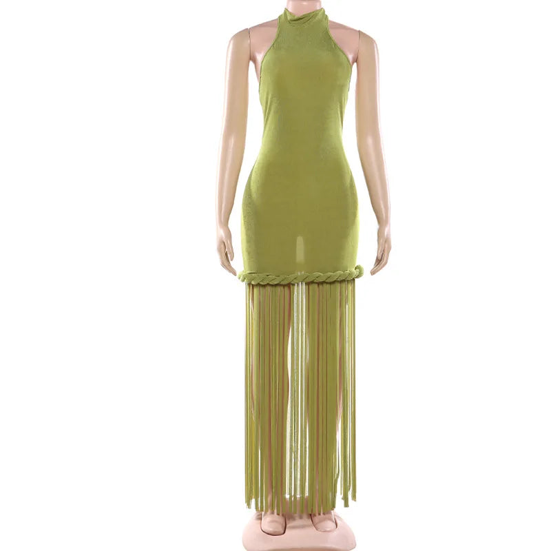 Joskaa Backless Halter Sleeveless Bodycon Maxi Dress - maxi dress image 6