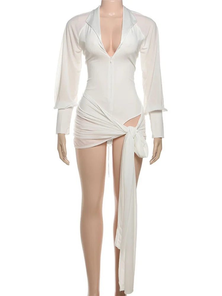 Women's Backless Long Sleeve Bodycon Two Piece Set