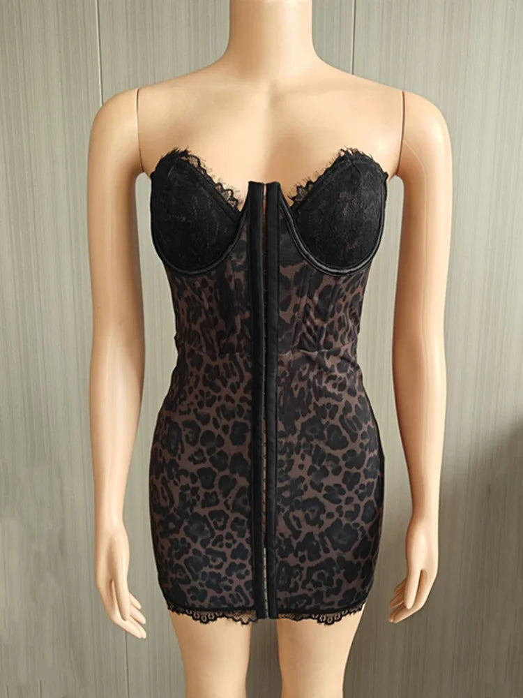 Joskaa Leopard Print Strapless Bodycon Dress - bodycon dress image 5