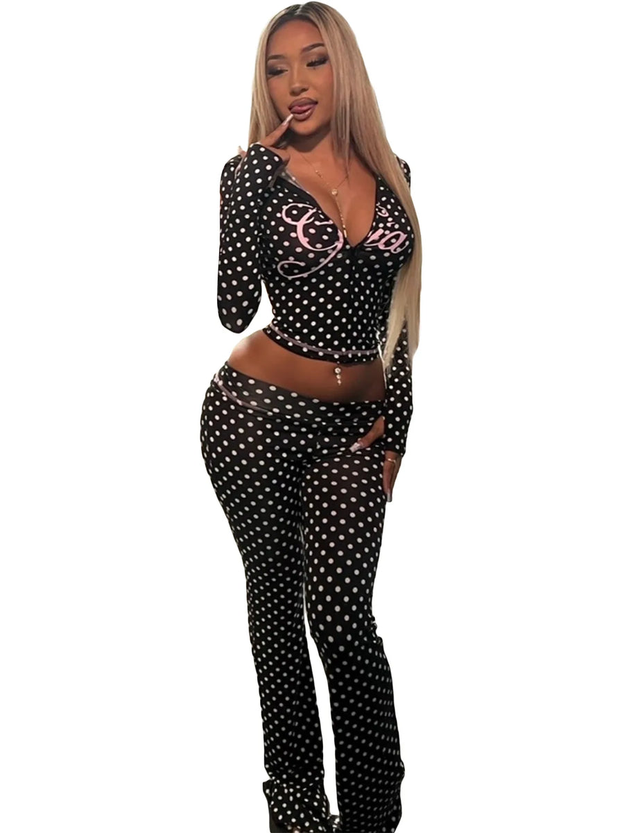 Joskaa Zip Up Hooded Long Sleeve Crop Two Piece Set - two piece set image 20