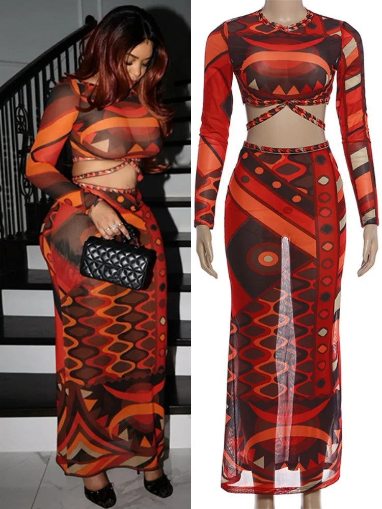 Women's Mesh Long Sleeve Two Piece Set - Additional View 8