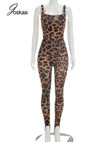 Women's Leopard Print Sleeveless High Waist Two Piece Set Black And Yellow – Back View