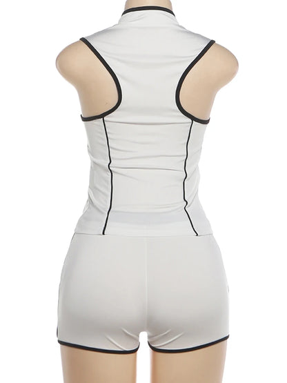Joskaa Zip Up Crop Two Piece Set Patchwork Sporty Zip-up - two piece set image 4