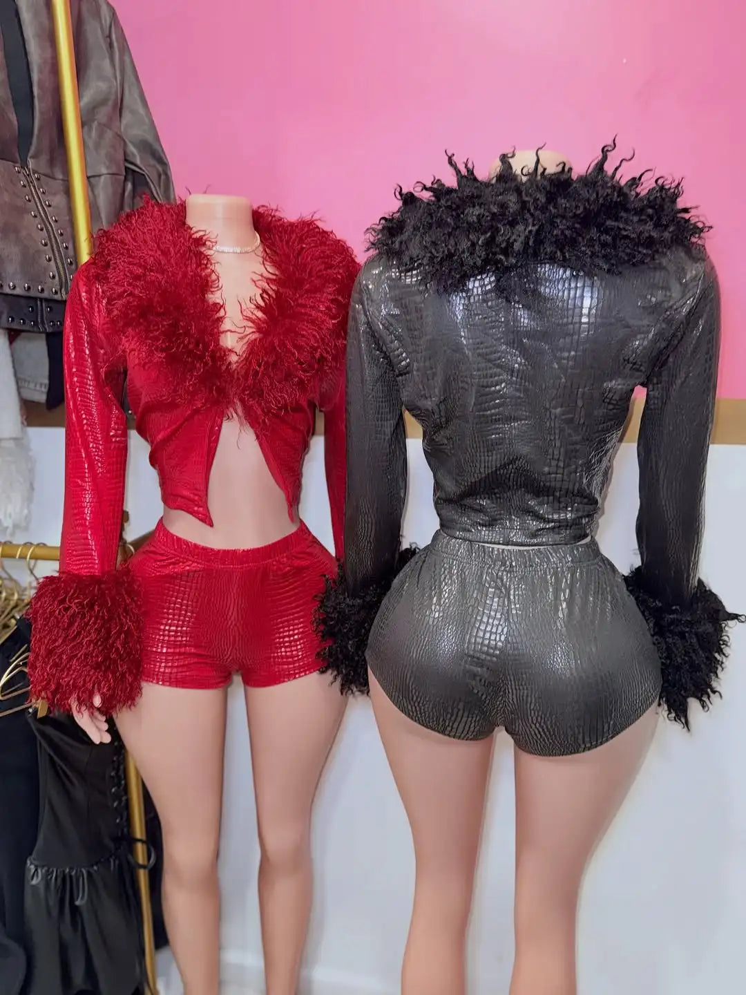 Joskaa Two Piece Set Bronzing Shiny Furry - two piece set image 3