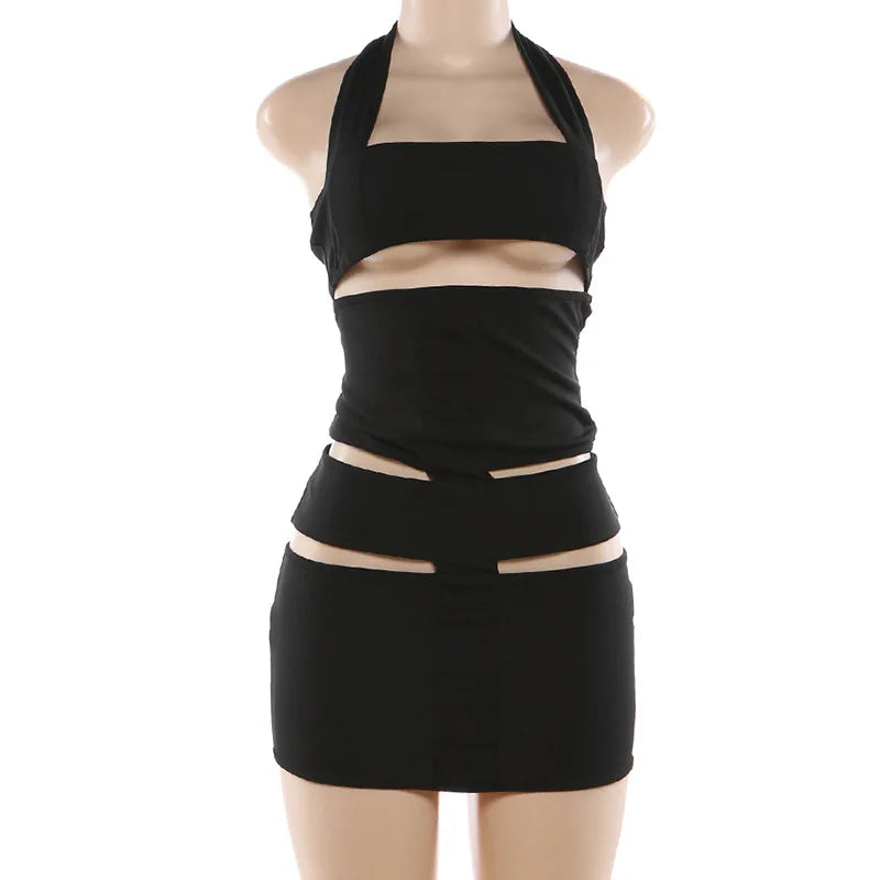 Joskaa Backless Halter Sleeveless Bodycon Mini Dress - mini dress image 5