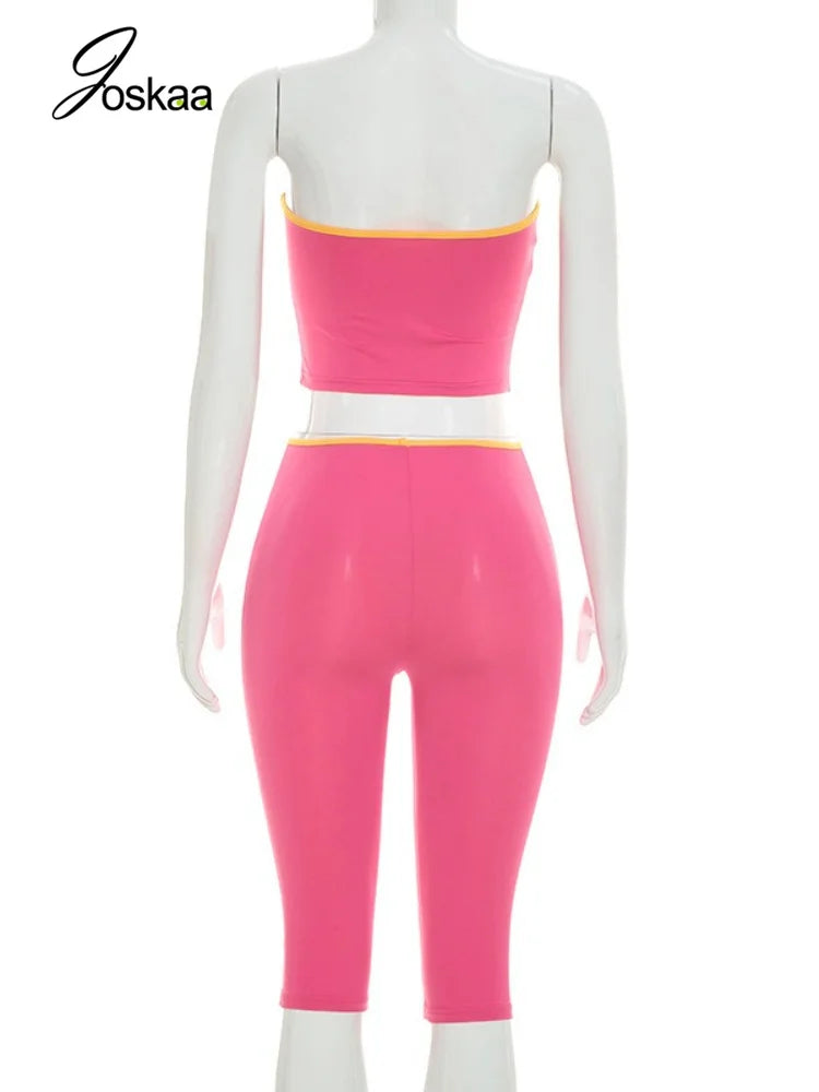 Women's Strapless High Waist Two Piece Set - Detail View