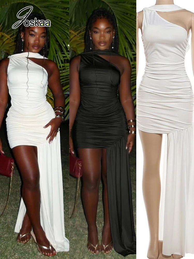 Women's Ruched Sleeveless Bodycon Mini Dress – Women's Fashion Wholesale – Front View