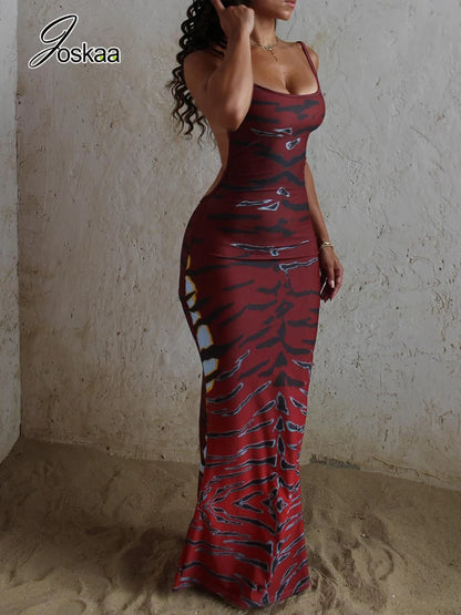 Women's Backless Sleeveless Bodycon Maxi Dress – Women's Fashion Wholesale – Front View
