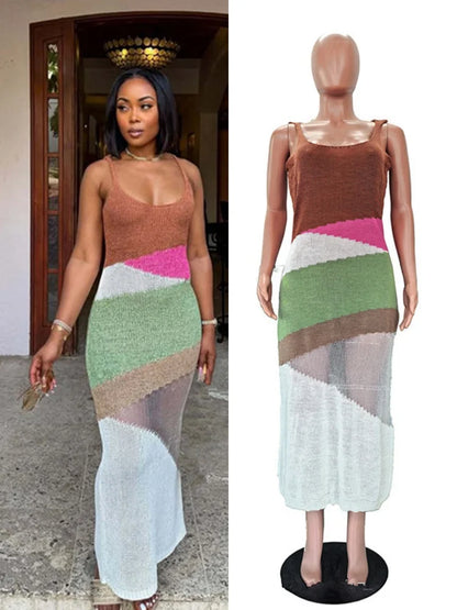 Women's Ribbed Knit Sleeveless Bodycon Maxi Dress - Additional View 8