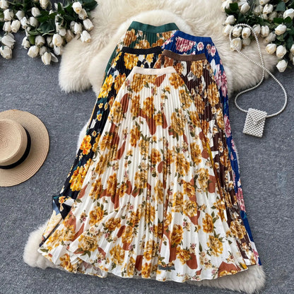 Women's Floral Print High Waist Maxi Dress - Additional View 7