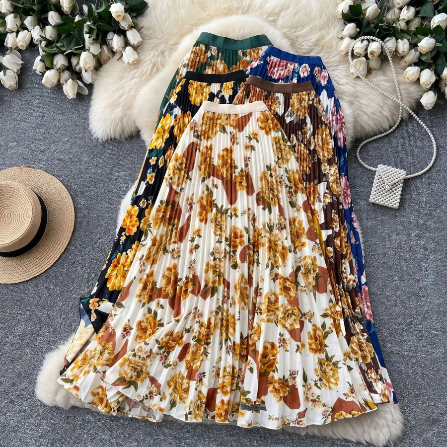 Women's Floral Print High Waist Maxi Dress - Additional View 7