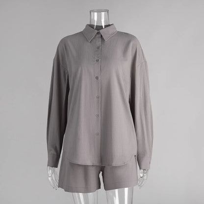 Women's Long Sleeve Comfort Lapel Full Two Piece Set