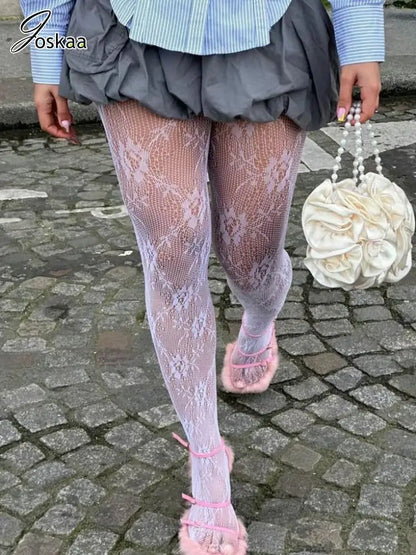 Women's White Print Bodycon Fashion Tights – Women's Fashion Wholesale – Front View