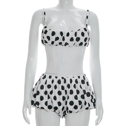 Women's Polka Dot Two Piece Set Print Cropped - Detail View 8