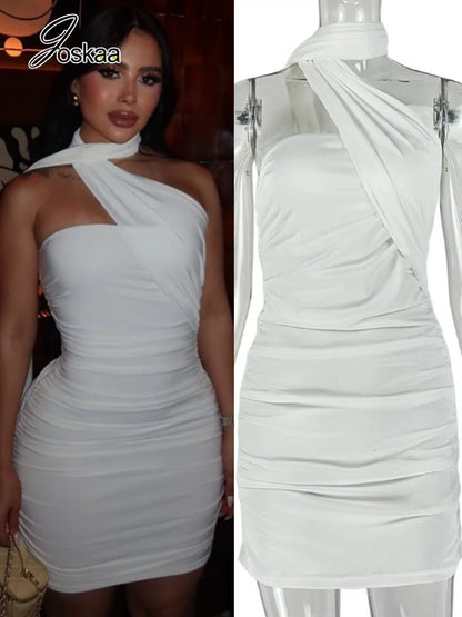 Women's Backless Halter Sleeveless Mini Dress – Women's Fashion Wholesale – Front View