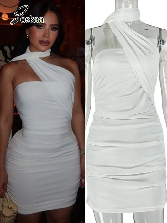 Women's Backless Halter Sleeveless Mini Dress – Women's Fashion Wholesale – Front View