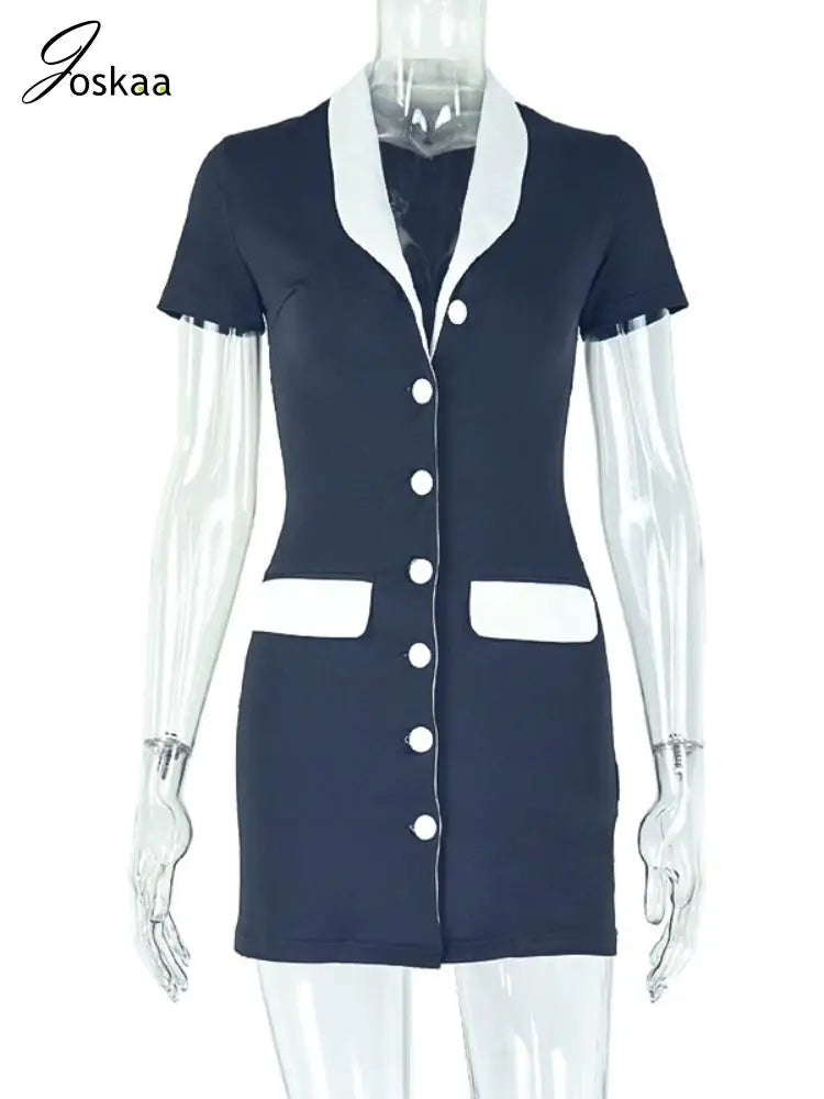 Wholesale Women's Short Sleeve Bodycon Mini Dress Black And White – Back View