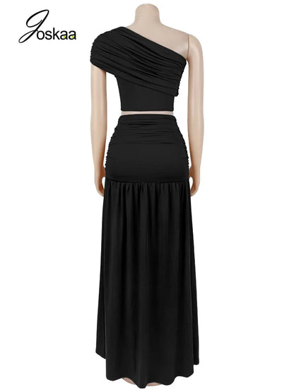Women's Ruched One Shoulder Two Piece Set - Detail View 4