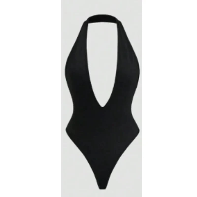 Wholesale Women's Backless Halter Bodycon Romper
