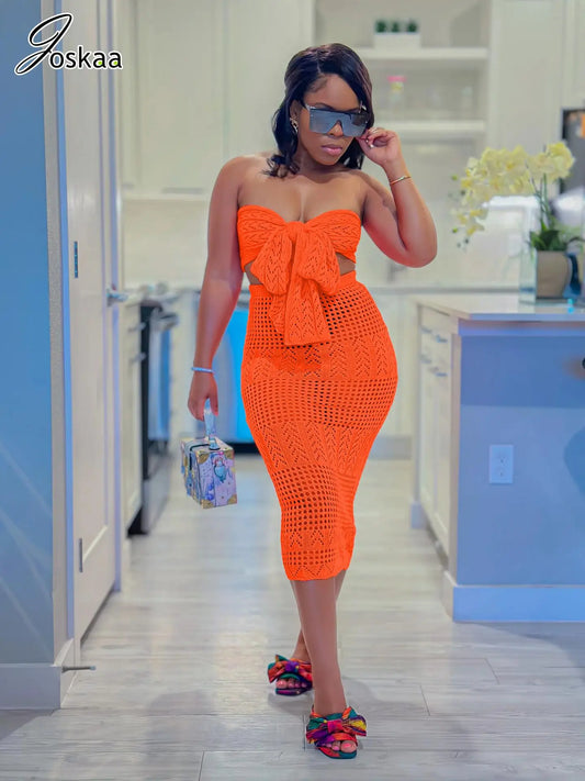 Women's Knit Cutout Ribbed Two Piece Set – Women's Fashion Wholesale – Front View